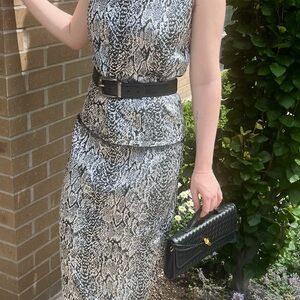 Rare Pink Tartan Snakeskin Top and Skirt Set